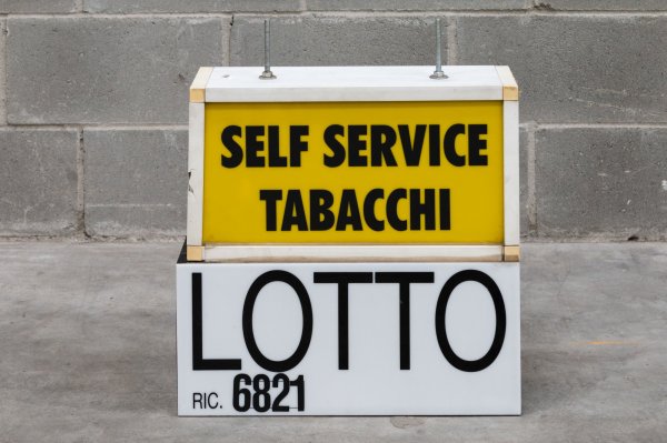 Insegna Luminosa Bifacciale Lotto Self Service Tabacchi Anni 70/80